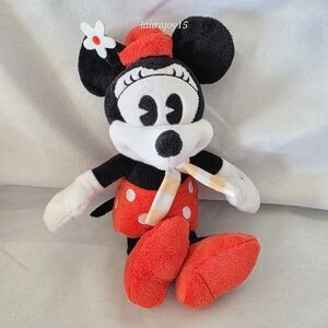 Disney Winter Retro Minnie Mouse Plush Stuffed Toy Just Play 10 Inch